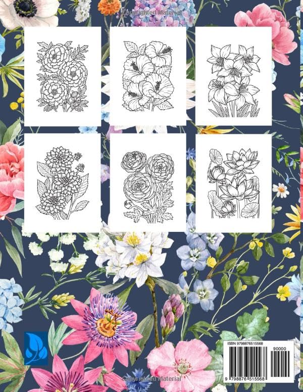 Calming Flowers Coloring Book by Blue Leaf Publishing LLC (Copy)