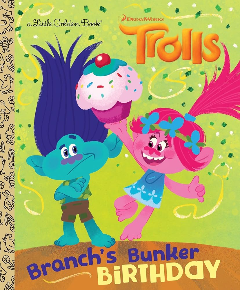 Branch's Bunker Birthday (DreamWorks Trolls) (Little Golden Book) cover image