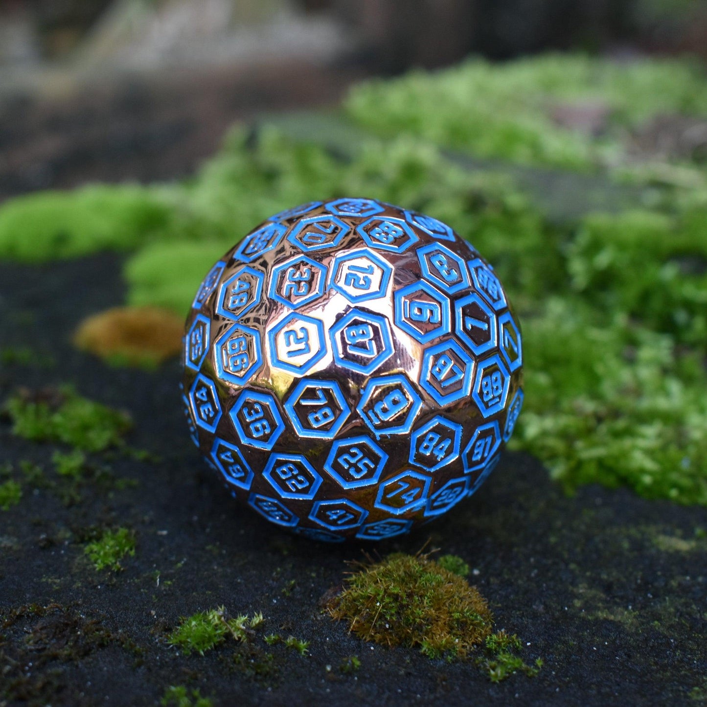 The Orb D100 - Blue and Bronze Metal Die