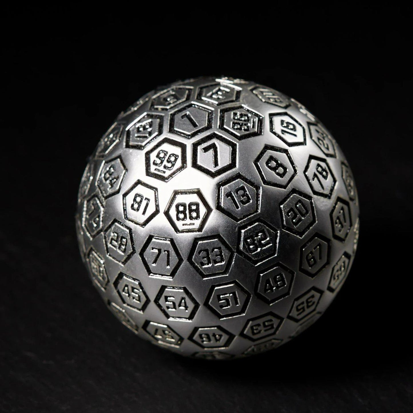 The Orb D100 - Black and Matte Silver Metal Die