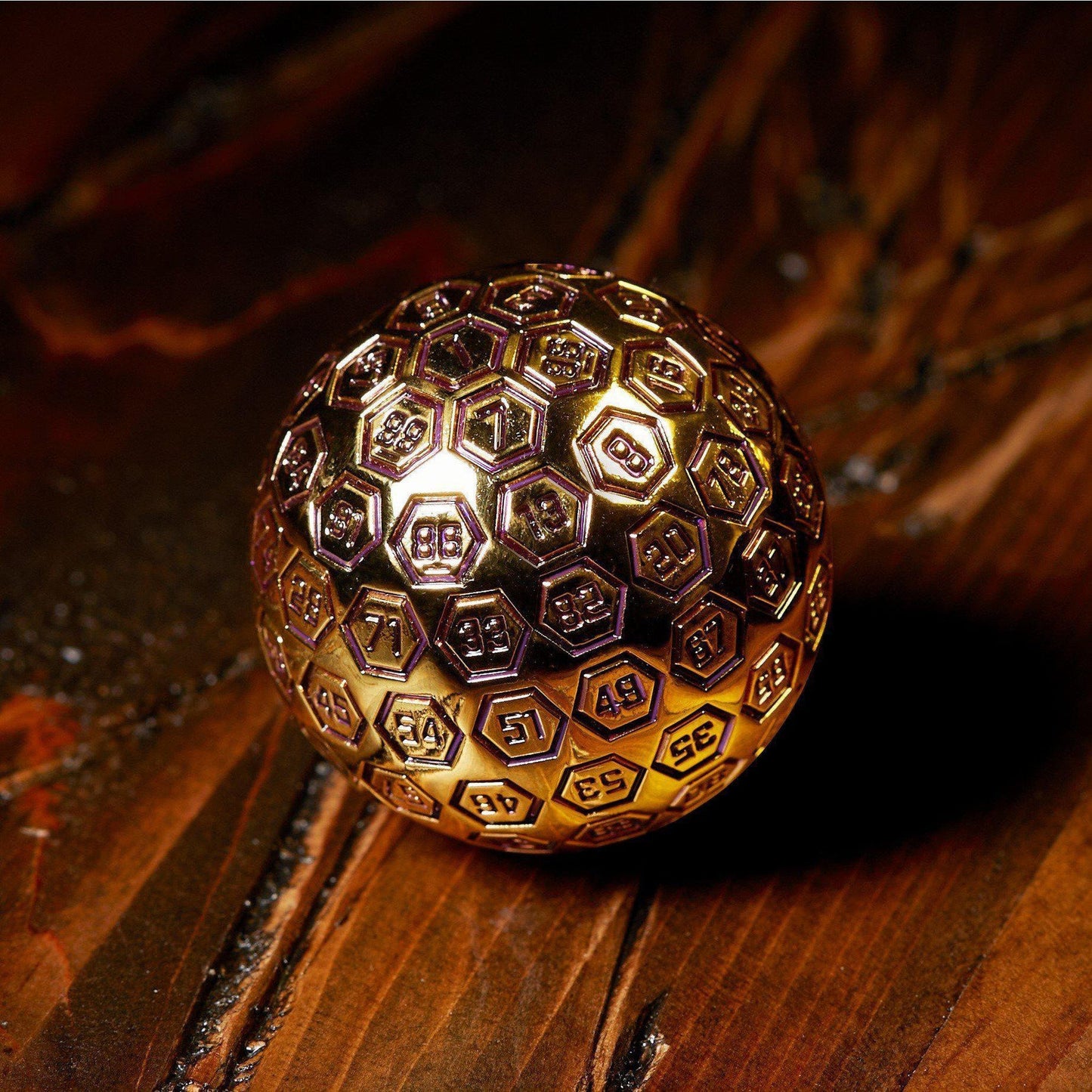 The Orb D100 - Purple and Gold Metal Die