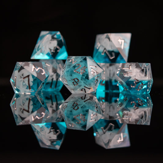 Fog Cloud Sharp-Edged Resin Dice Set