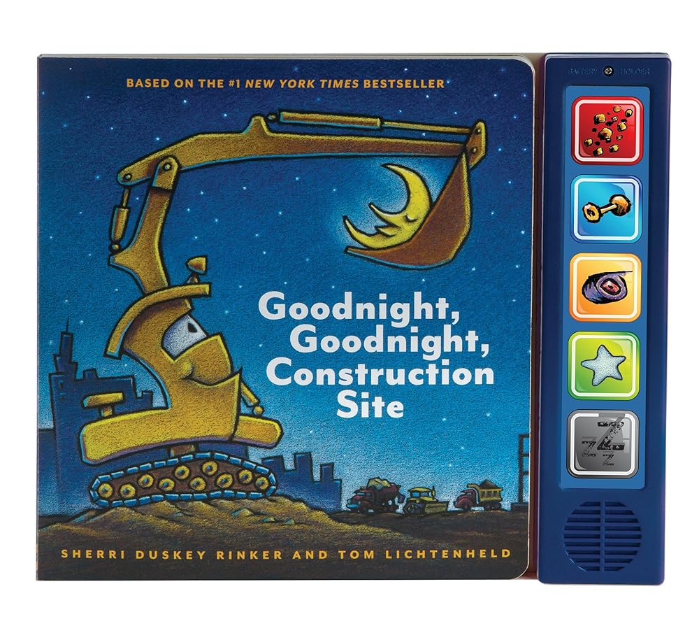 Goodnight, Goodnight, Construction Site Sound Book: (Construction Books for Kids, Books with Sound for Toddlers, Children's Truck Books, Read Aloud Books) cover image