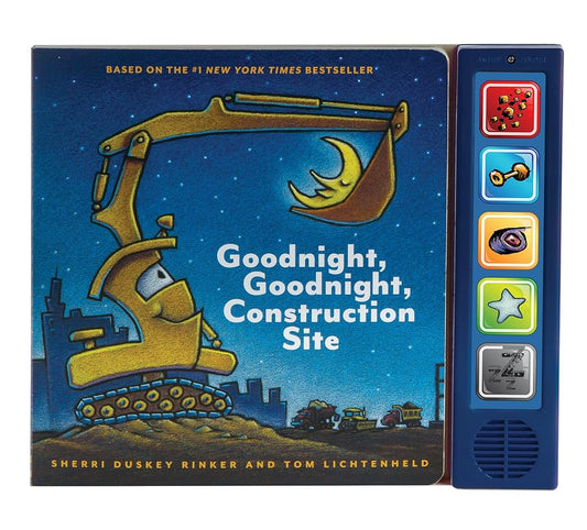 Goodnight, Goodnight, Construction Site Sound Book: (Construction Books for Kids, Books with Sound for Toddlers, Children's Truck Books, Read Aloud Books) cover image