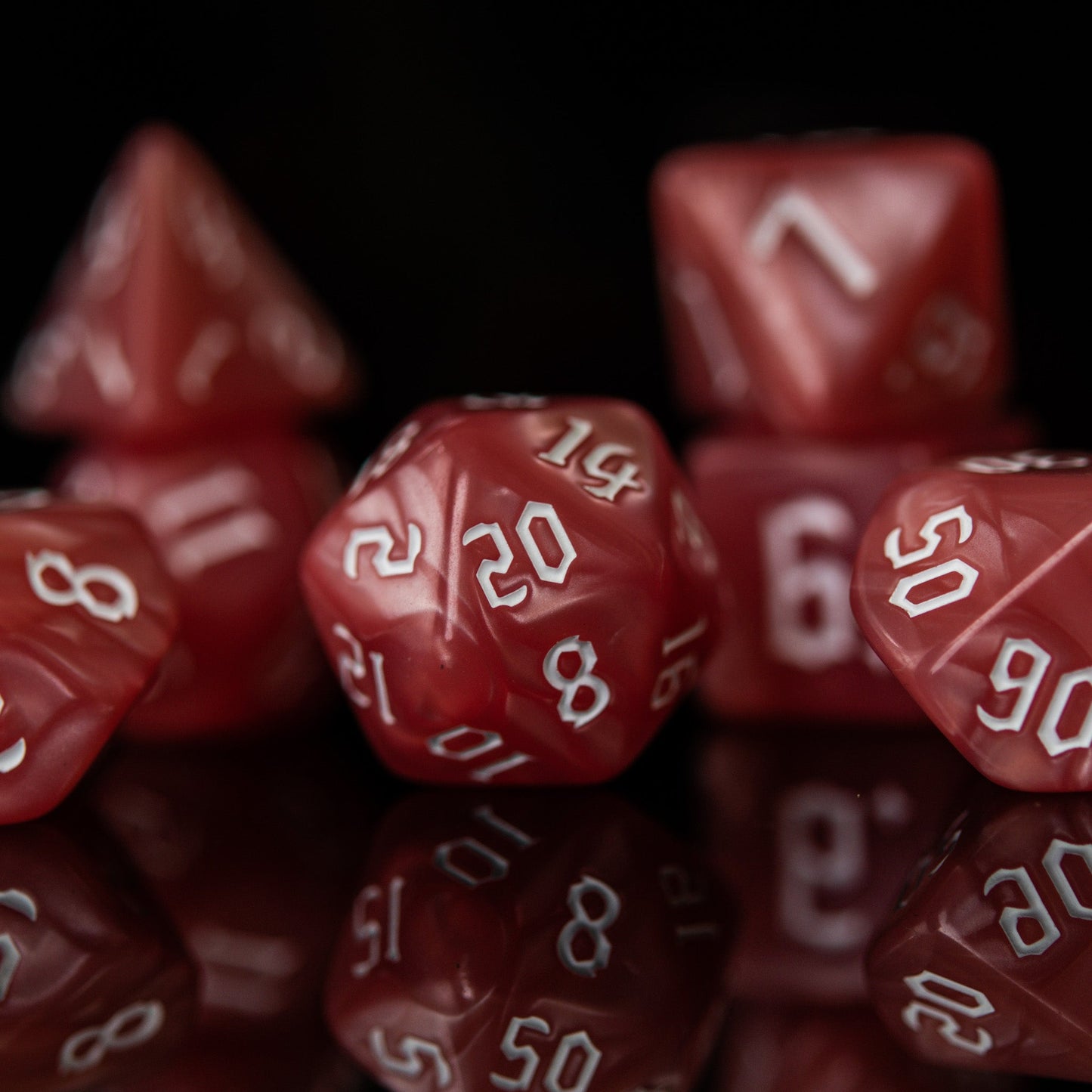 Coral Pearl Acrylic Dice Set