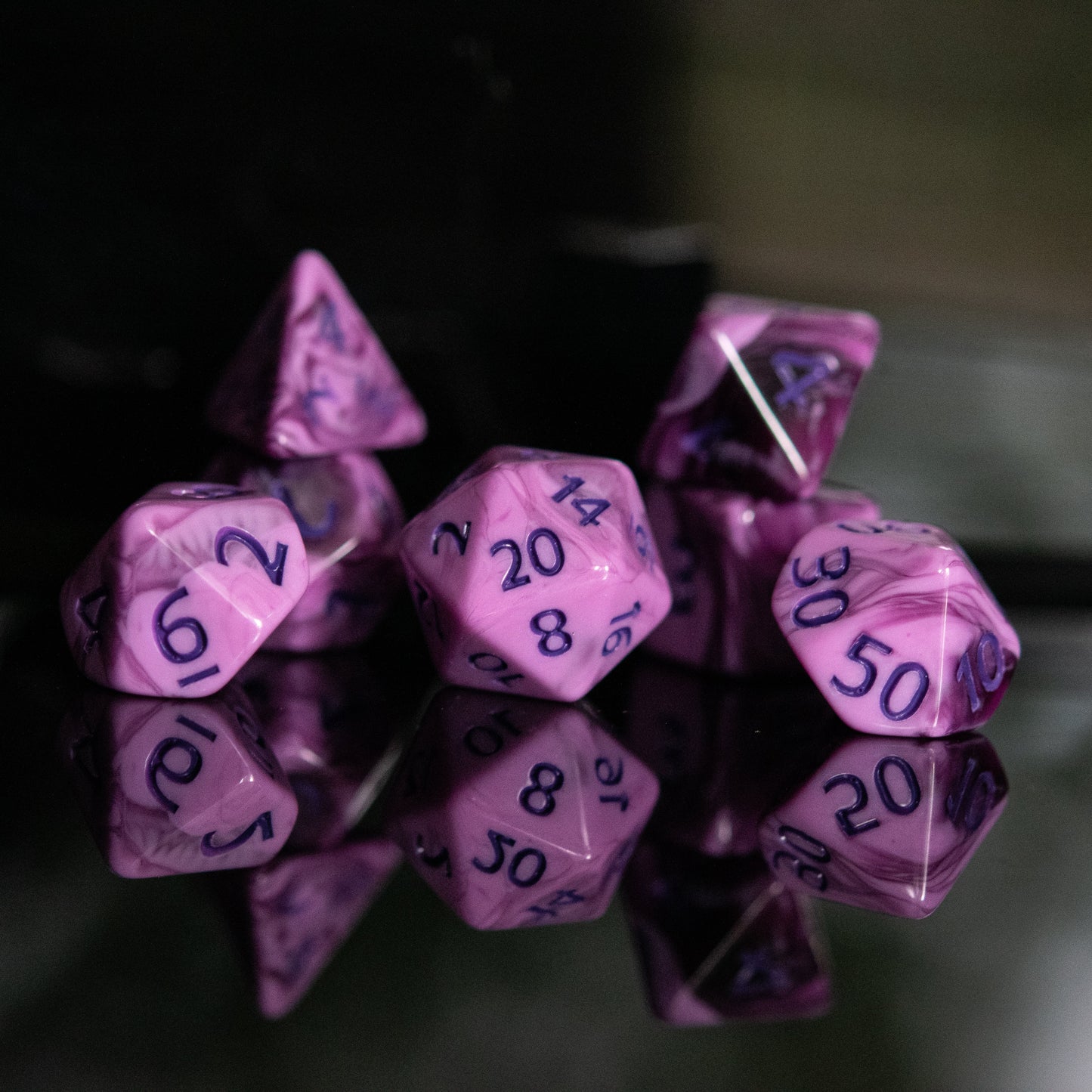 Dark Cherry Acrylic Dice Set