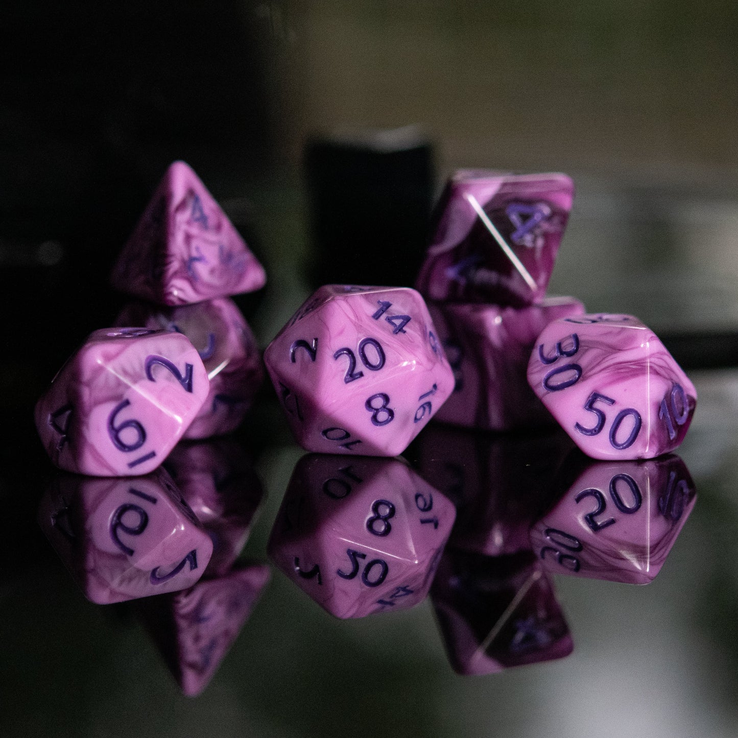 Dark Cherry Acrylic Dice Set