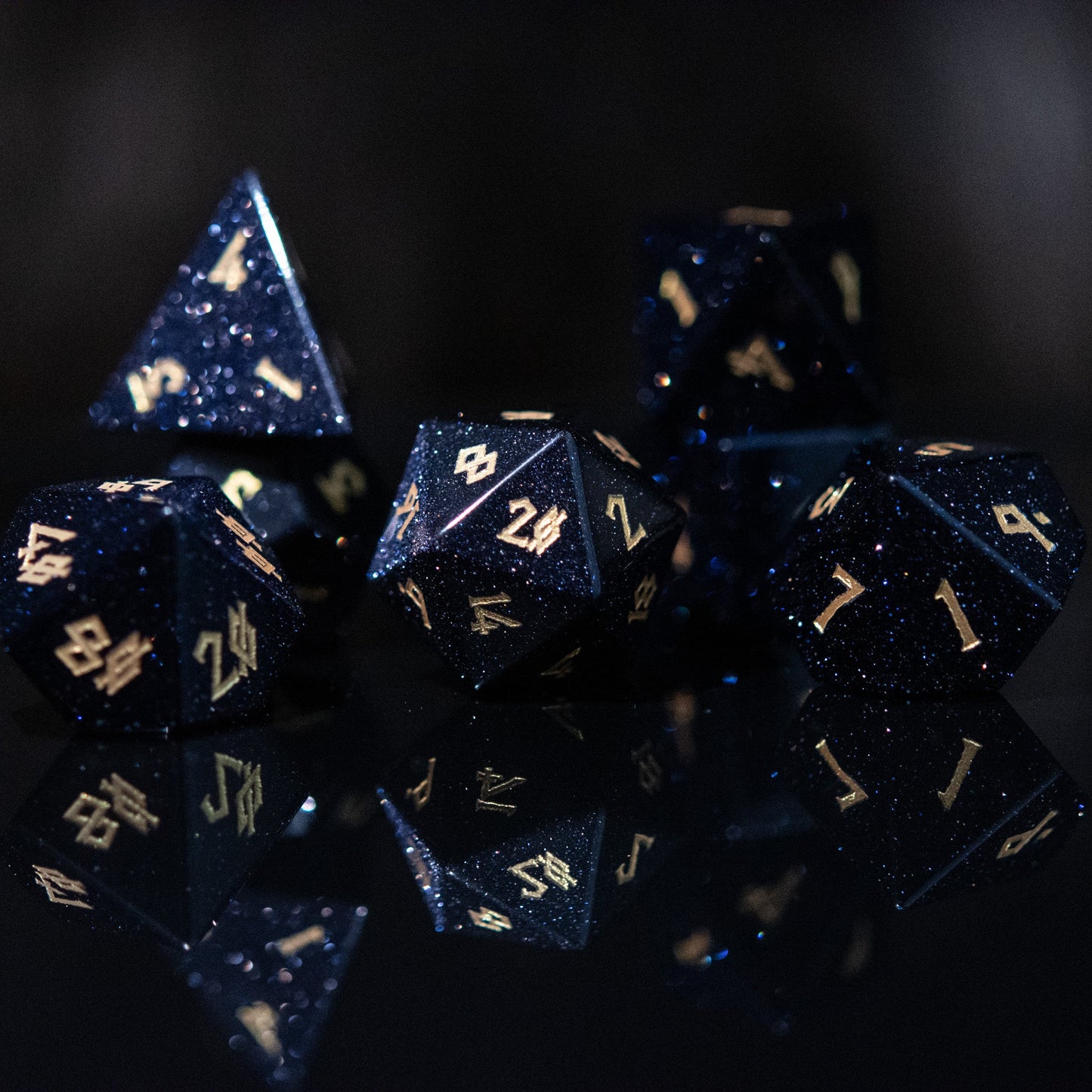 Blue Sandstone Dice Set