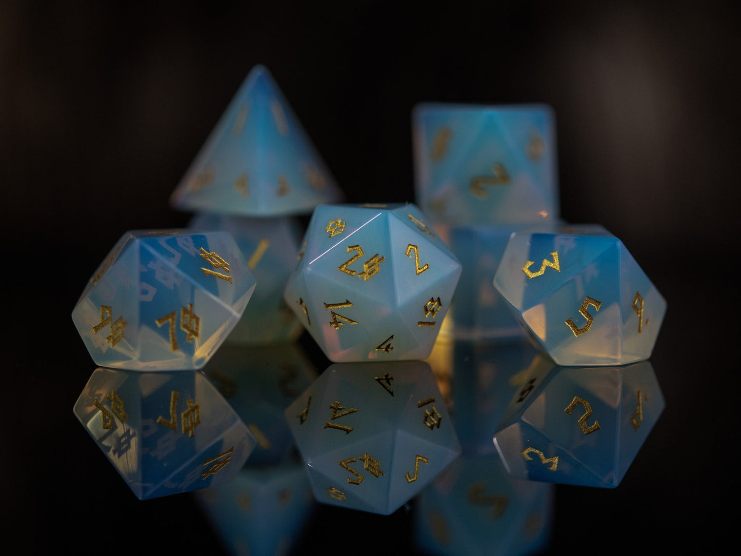 Opalite Stone Dice Set