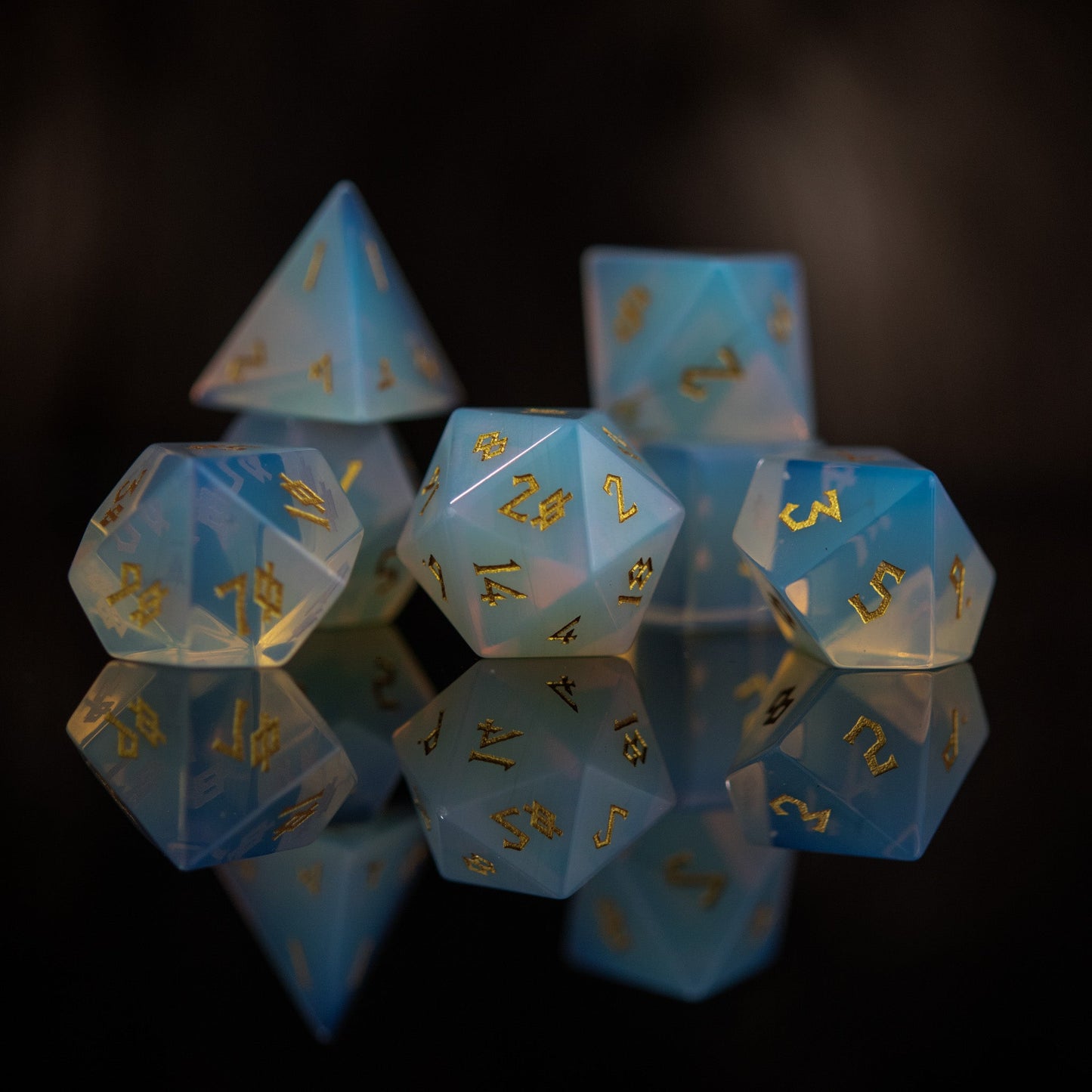 Opalite Stone Dice Set