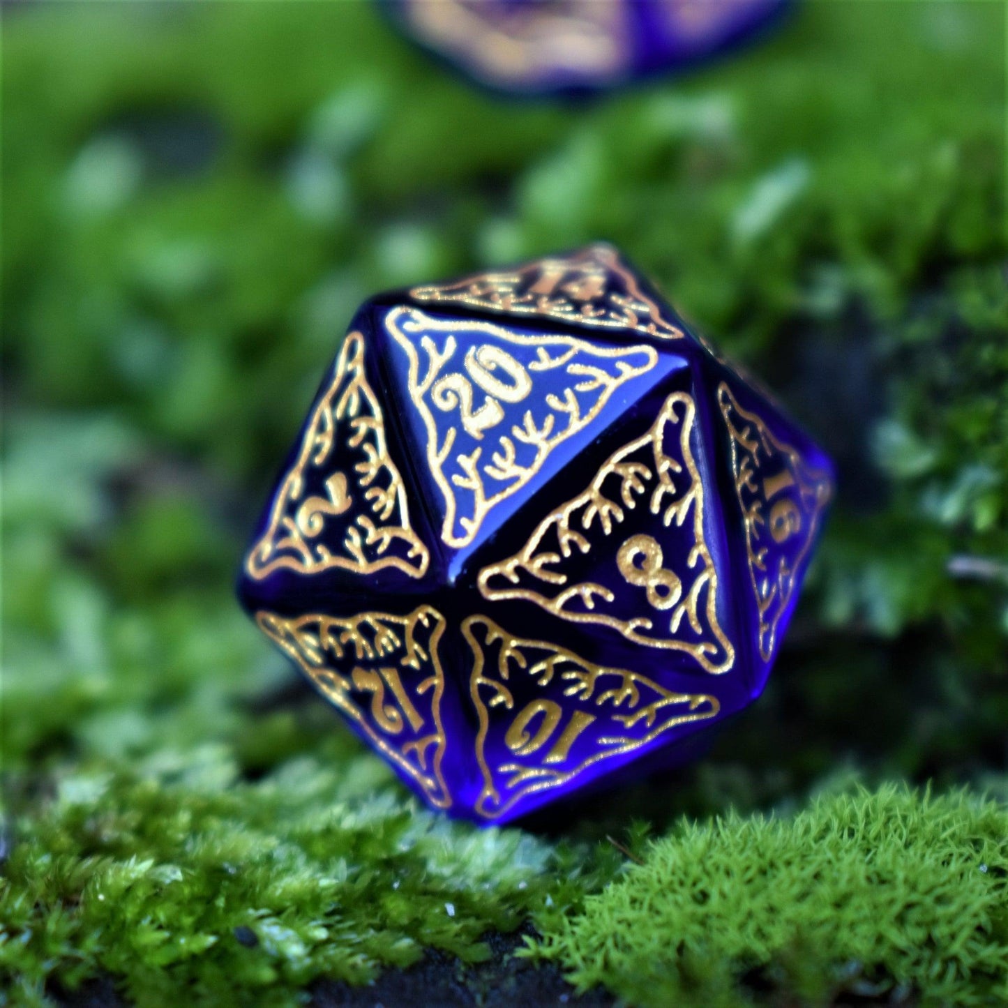 Siren's Song Deep Blue Glass Dice Set