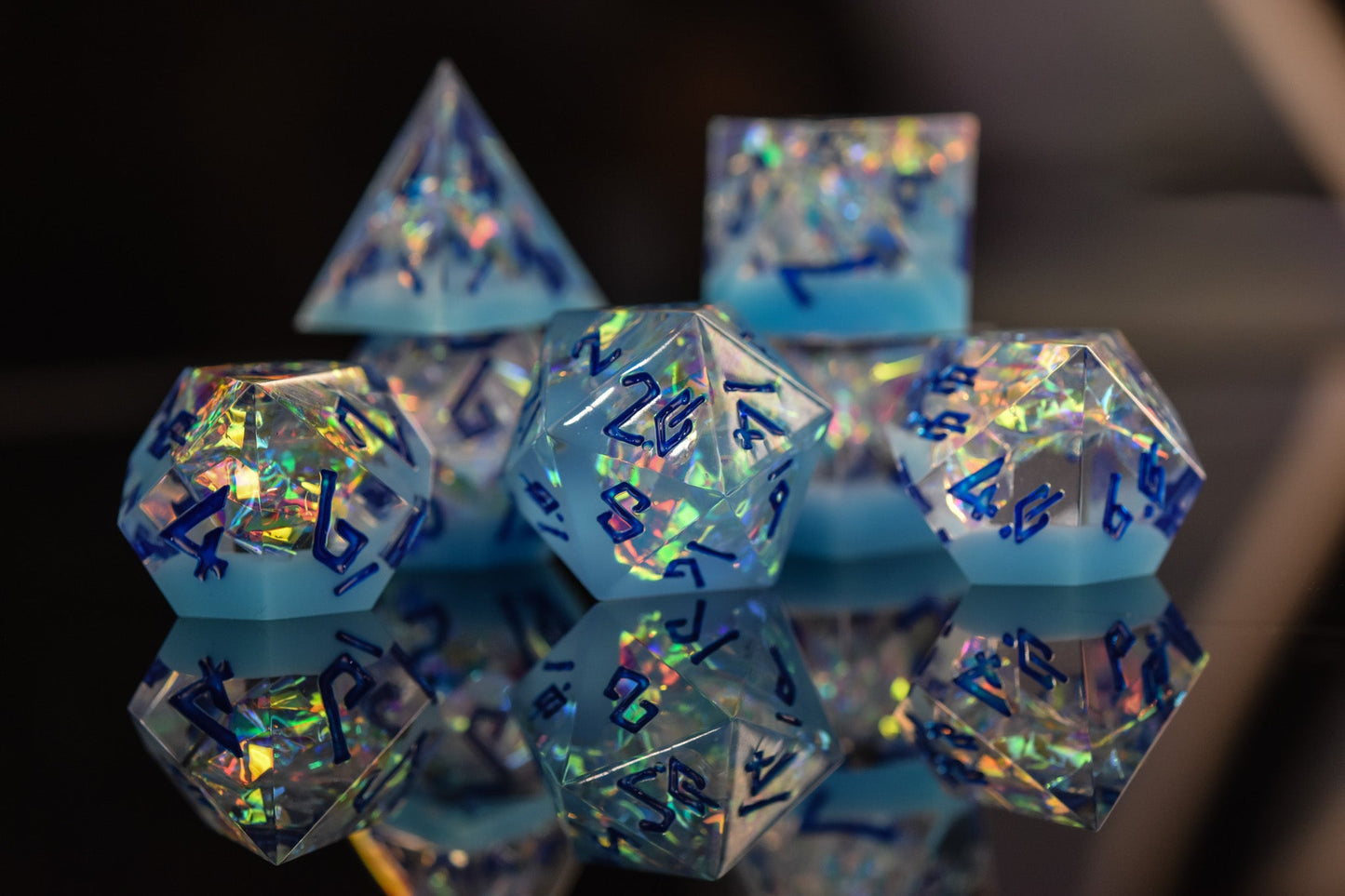 Ice Storm Sharp-Edged Resin Dice Set