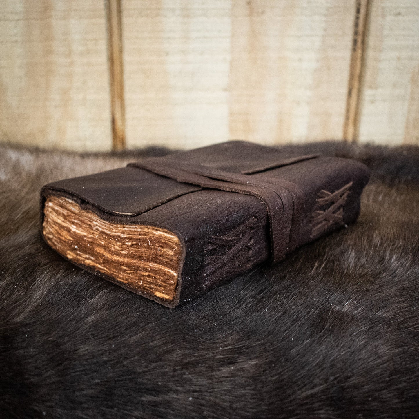 Natural Edge Buffalo (Wrapped) Leather Journal