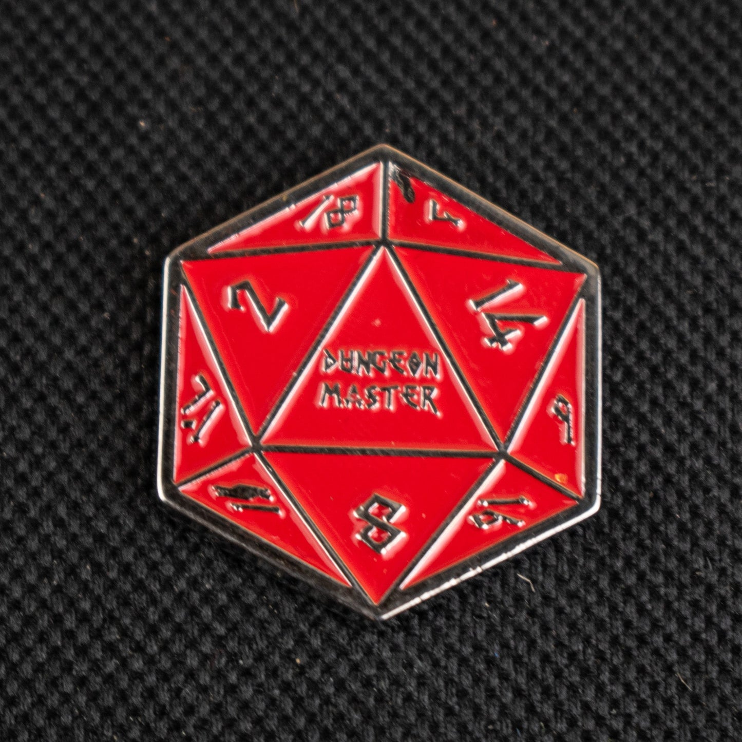 Red and Silver D20 Pin