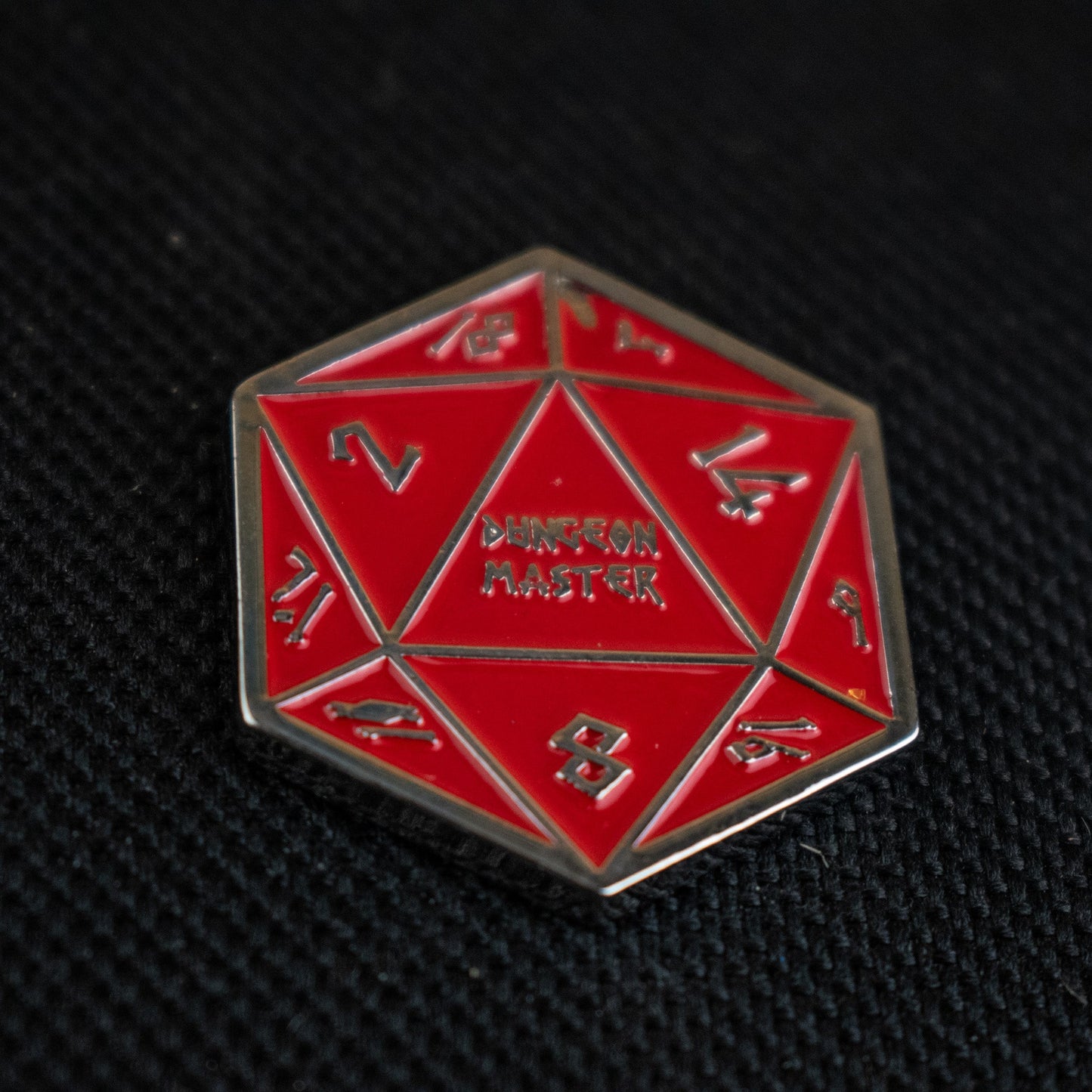 Red and Silver D20 Pin