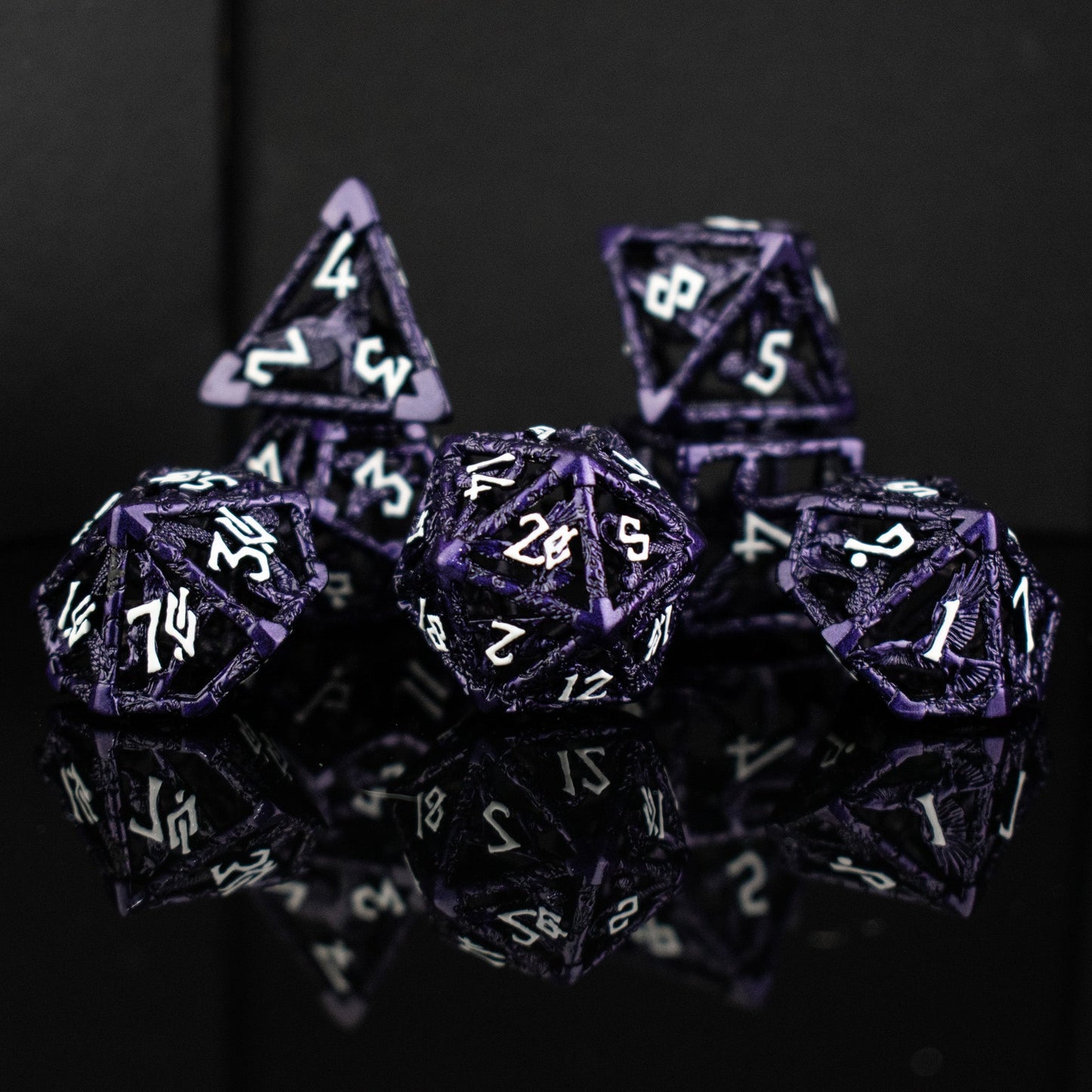 Legends of Valhalla - Purple Hollow Metal Dice Set