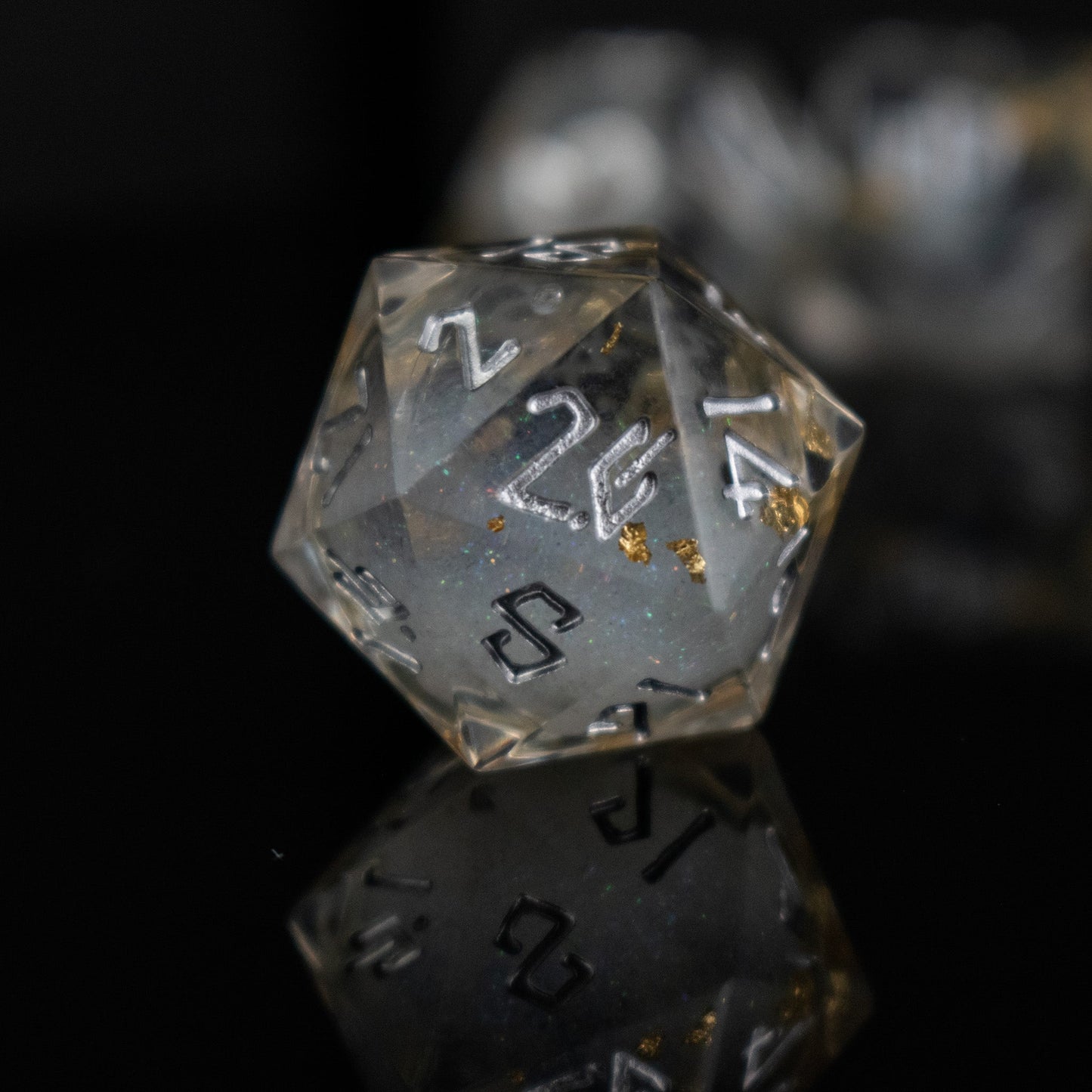 Golden Ashes Liquid Core Dice Set