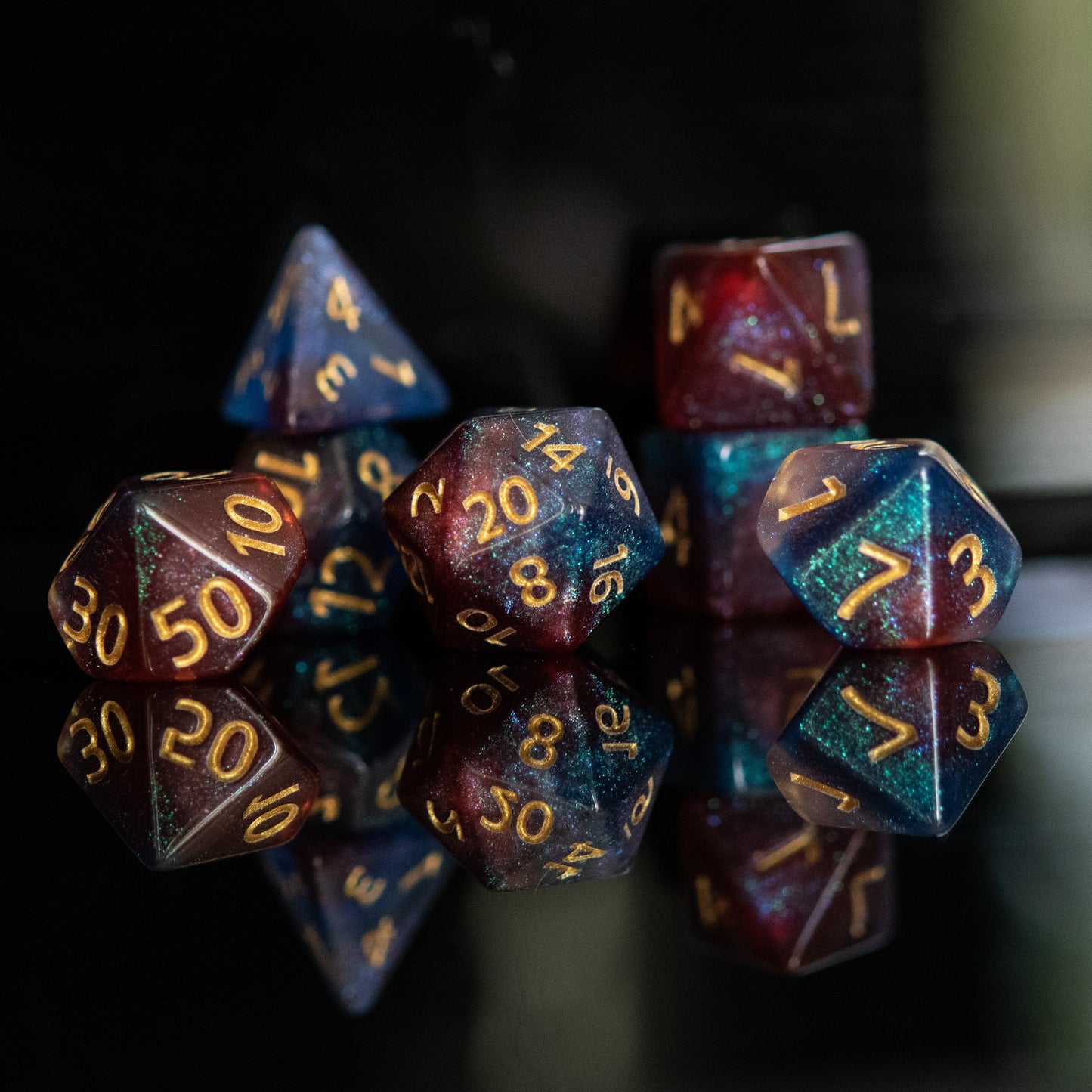 Helix Nebula Acrylic Dice Set