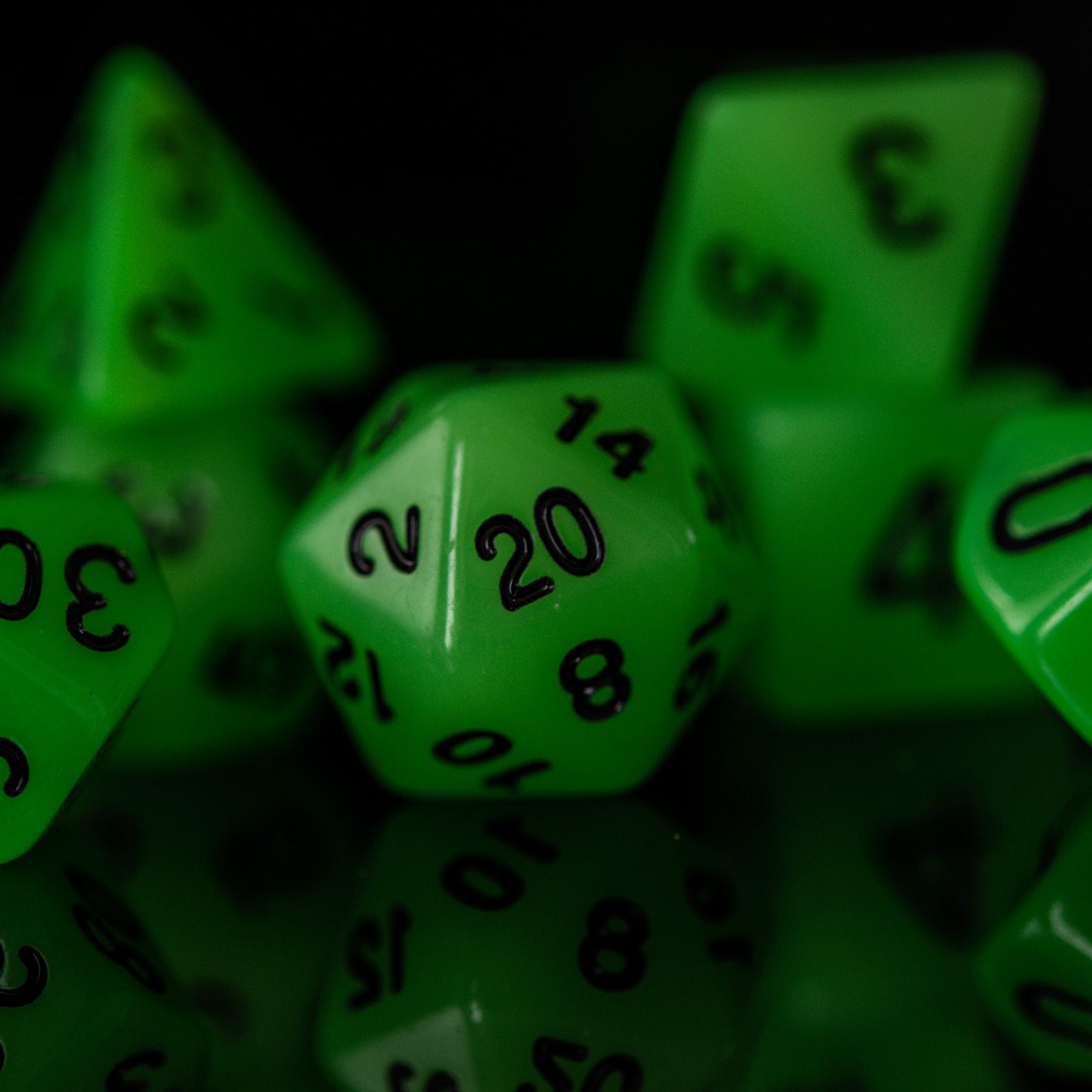 Neon Green Acrylic Dice Set