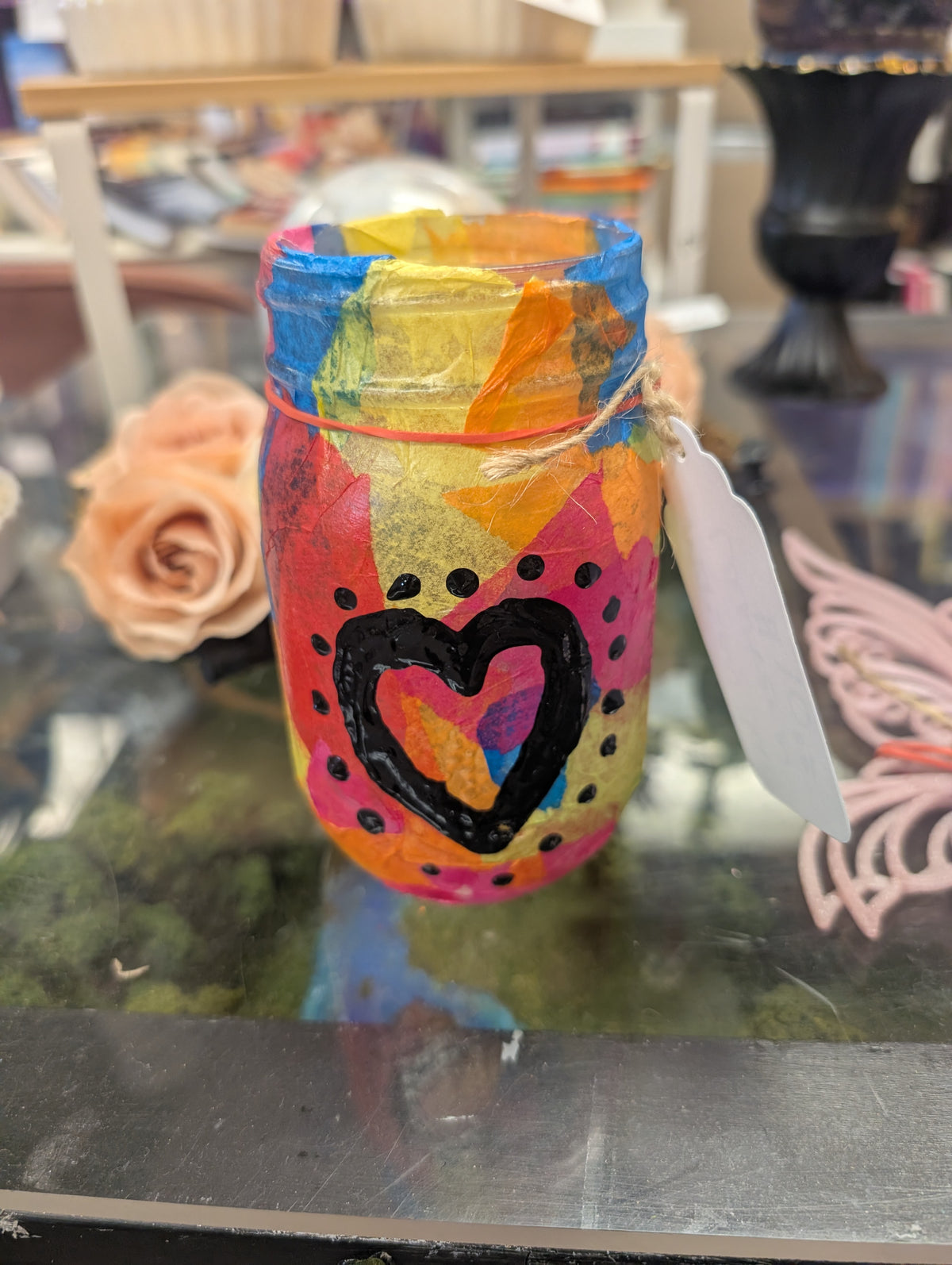 Decorative Mason Jar with Tea Light