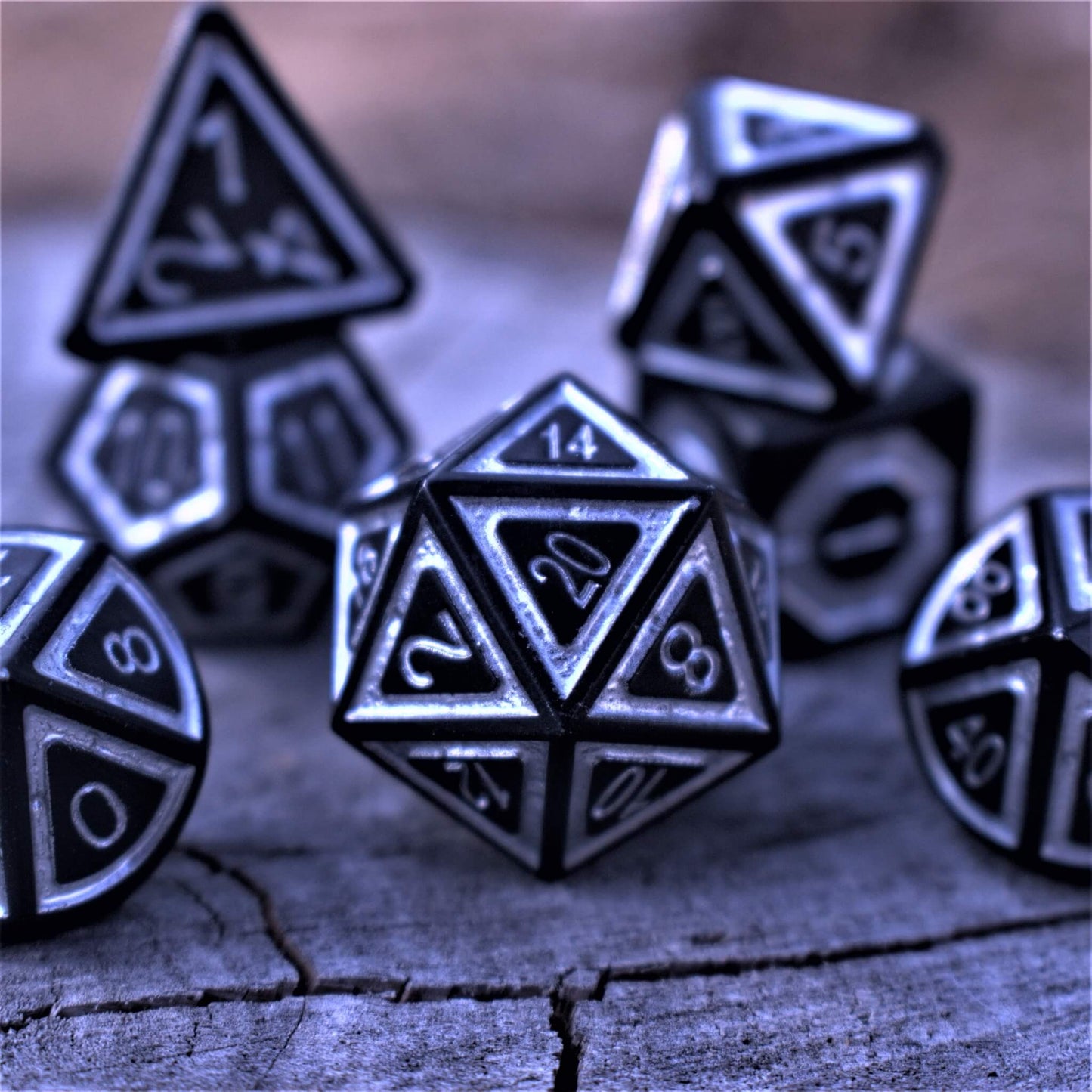 Cleric's Domain Ice And Shadow Metal Dice Set