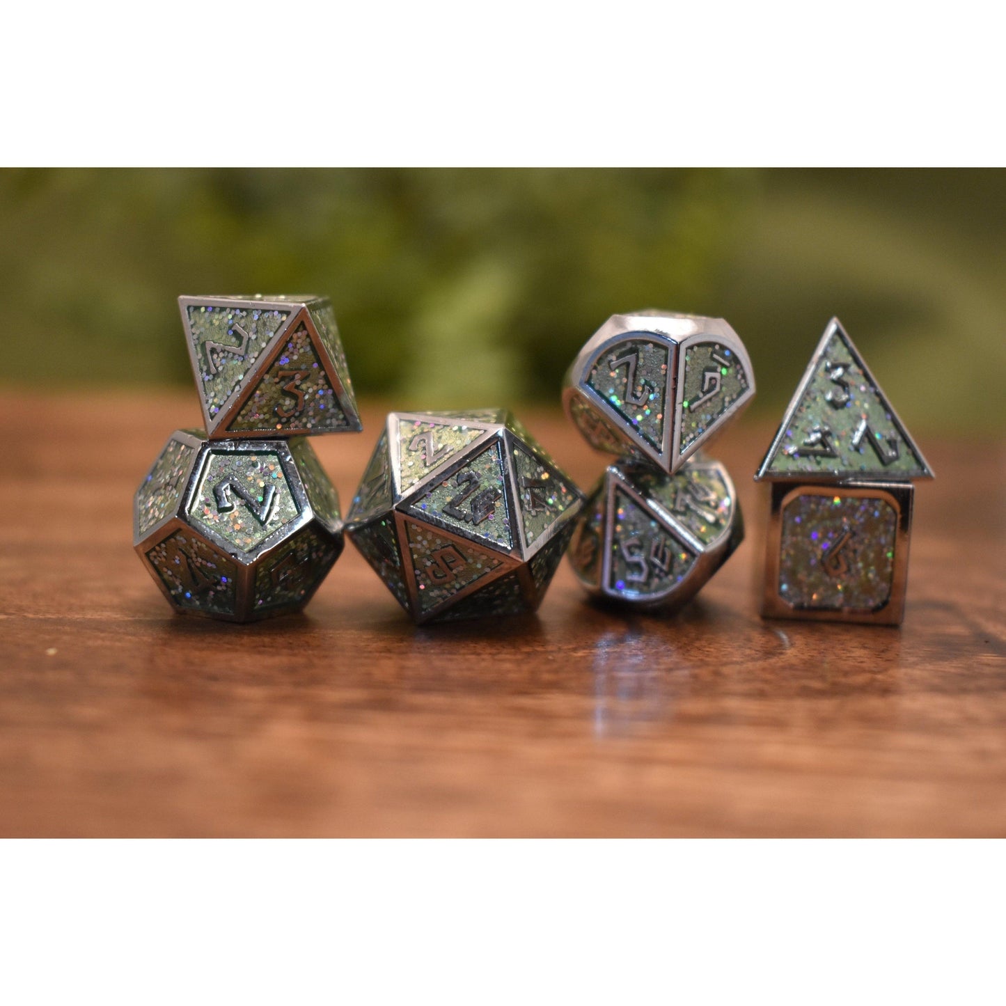 Elder Runes Fairie's Meadow Metal Dice Set