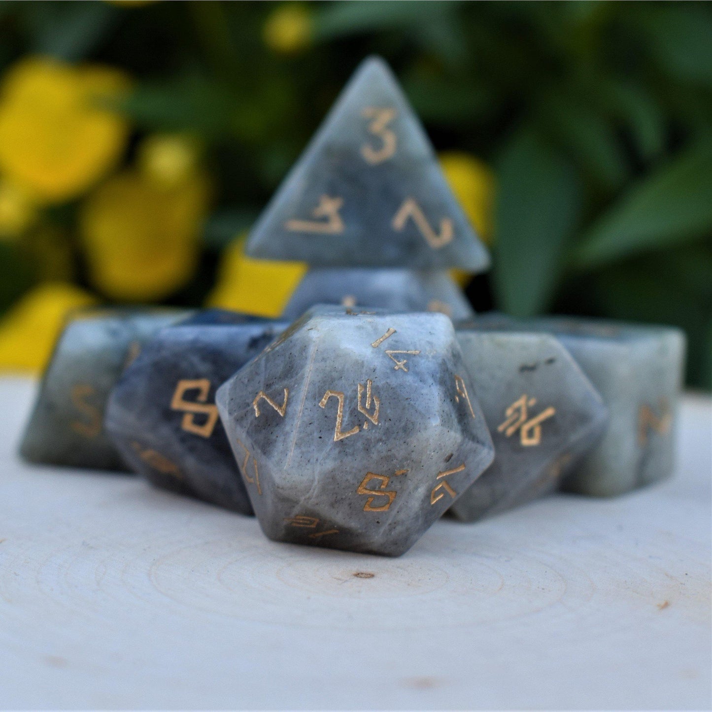 Labradorite "Moonstone" Stone Dice Set